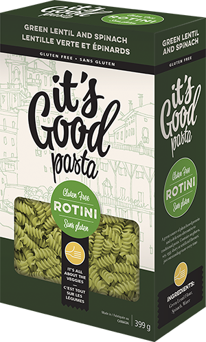 green lentil and spinach rotini its good pasta box